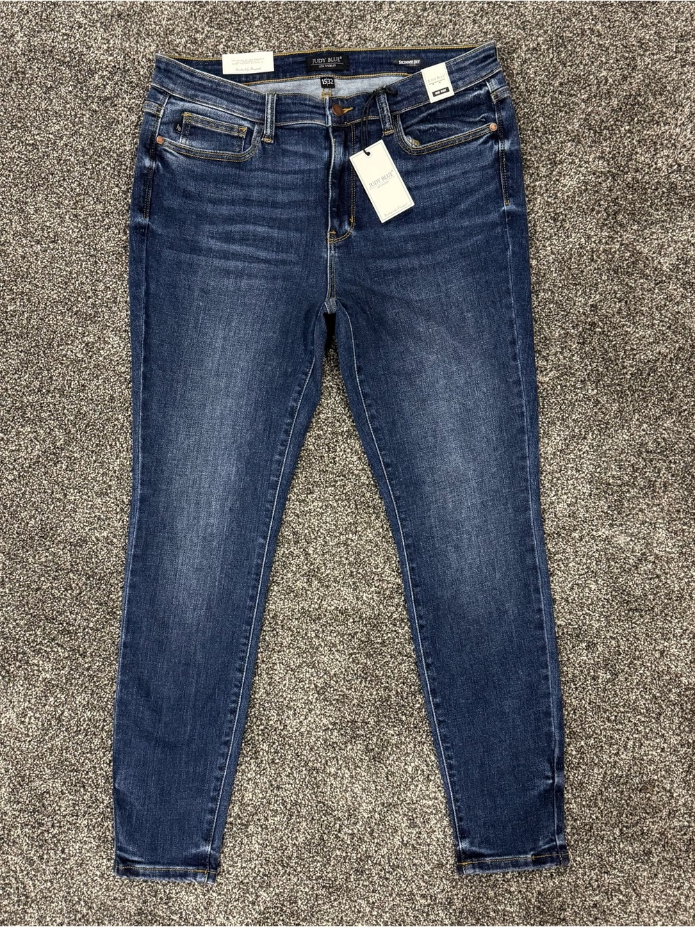 Judy Blue Jeans Women 15/32 Skinny Fit Mid Rise Handsand Dark Wash Stretch 82252